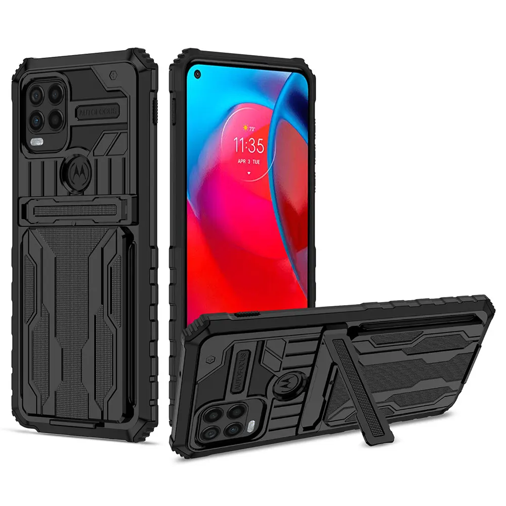 Laudtec Sjk961 Shockproof Phone Case Folding Holder Card Skin Friendly Shell Camera Lens Protection For Motorola G Stylus 5G