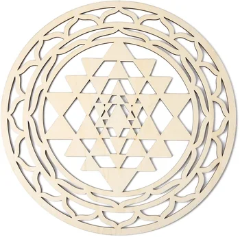 Om Wooden Carving Art Sacred Geometry Wall Yoga Wood Decor Sri Yantra Mandala Chakras Wheel of Life Seed of Life Crystal Grid