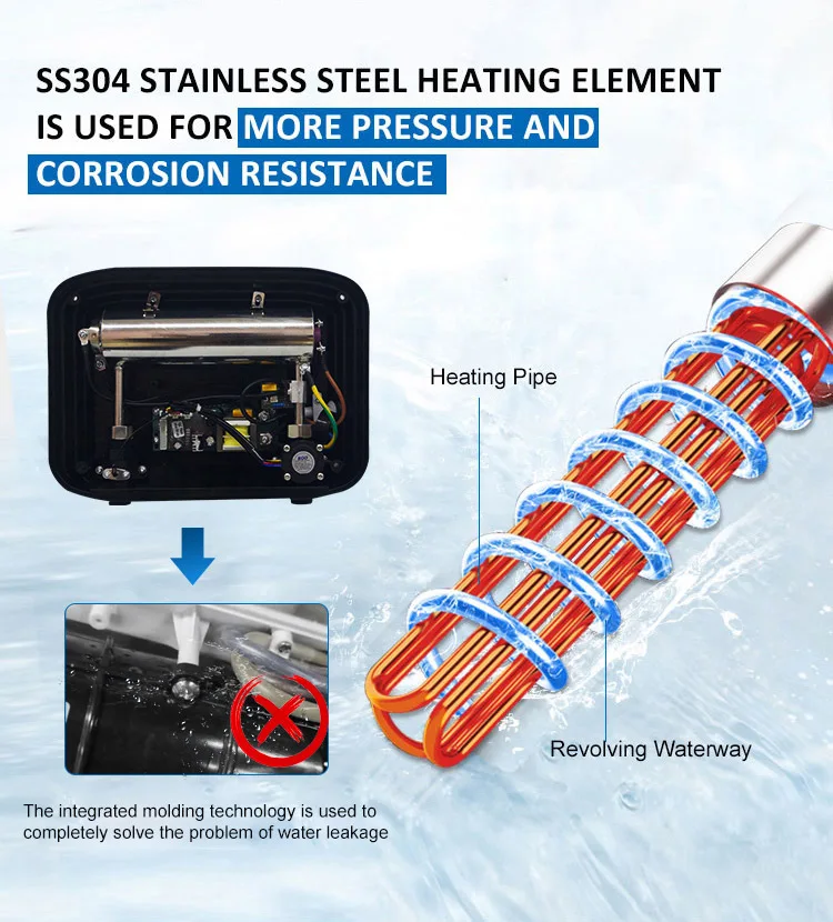 Smart Household Electric Water Heater 3000w Mini 220v Instant Bathroom