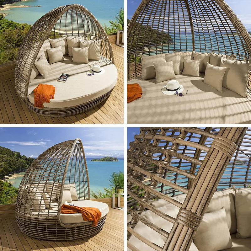 modern aluminum garden sets bamboo outdoor commercial furniture rattan patio daybed day bed outdoor furniture