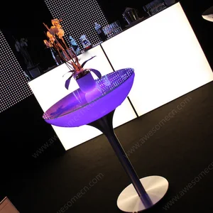 Modern Rechargeable LED Cocktail Table Color-Changing Party Illuminated Furniture for Outdoor Living Room Hotel Use