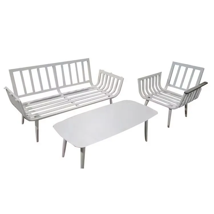 product 4 pcs modern aluminum patio furniture set outdoor garden sofa set weatherproof rust resistant customizable color-3