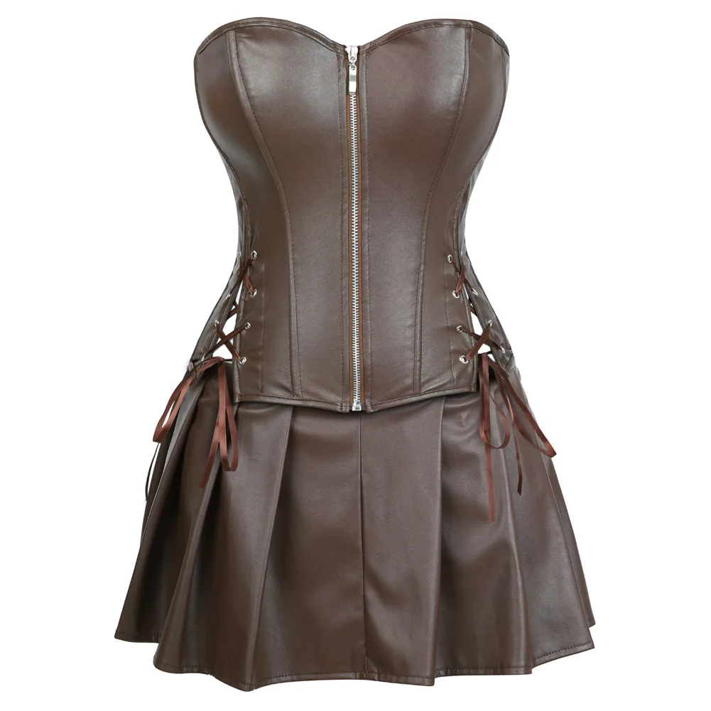 white christmas dresses Steampunk Leather Corset