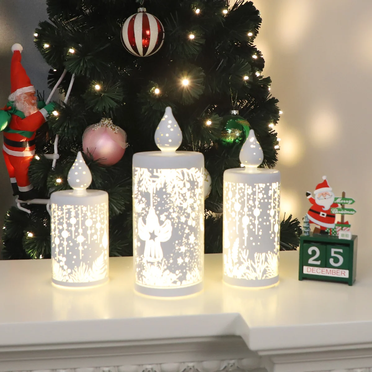 White LED Flameless Candles with Timer Wedding Party Halloween Christmas Birthday Decoration Gifts manufacture