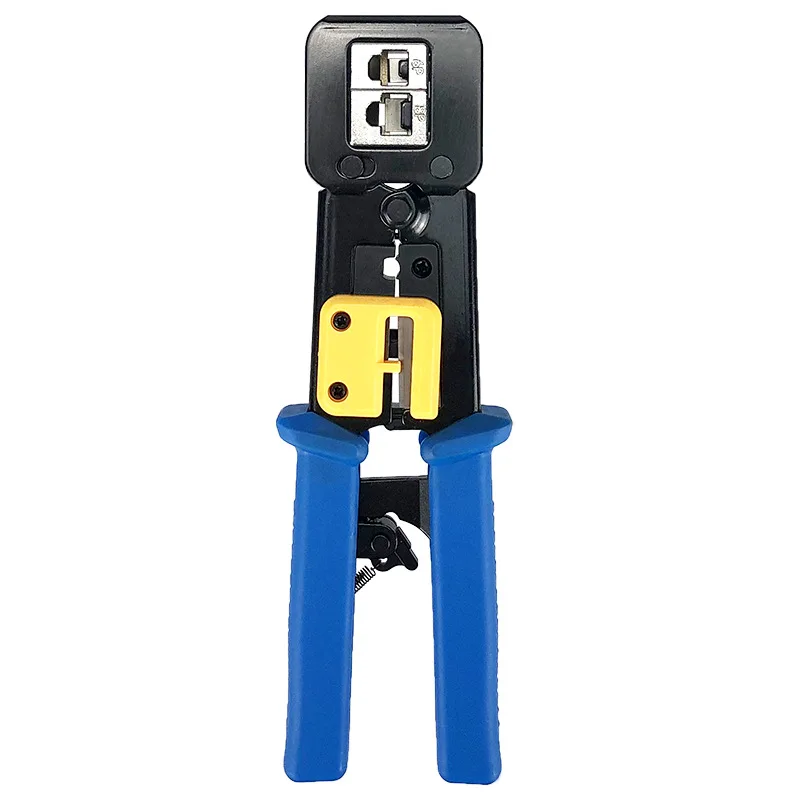 Good Quality RJ45 Crimp Tools Pass Through Ethernet Crimping Tools for Cat6 Cat5 Cat5e RJ45 Connectors with Replacement Blade