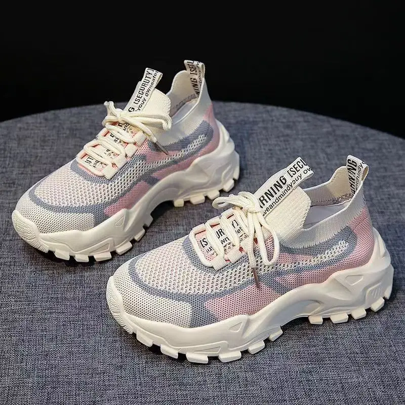 Hongyan New Korean Casual Women's Shoes Daddy Shoes Flying Mesh Surface Breathable Sport aperçu 4