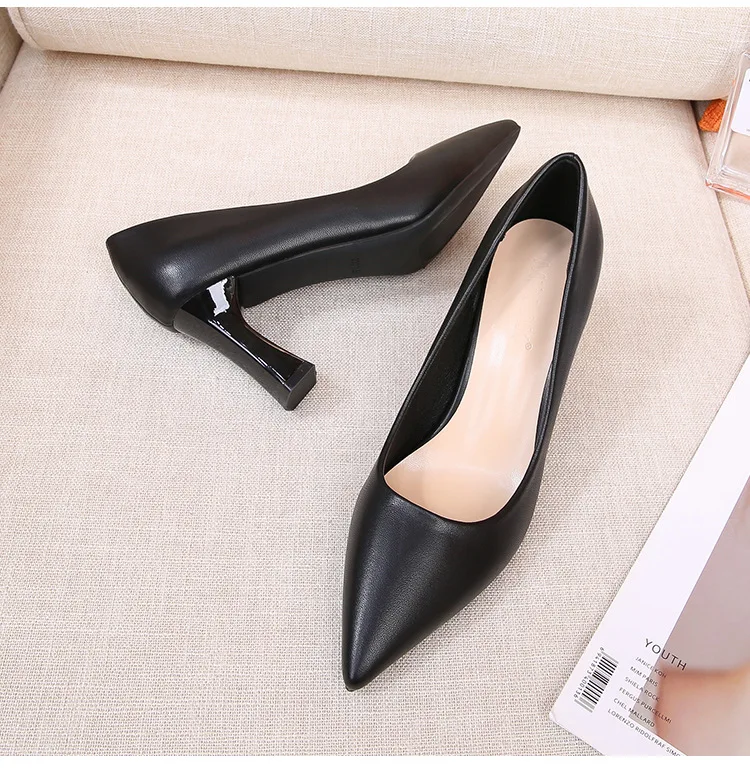 Elegant Comfortable Office Lady High Heels Chunky Heels