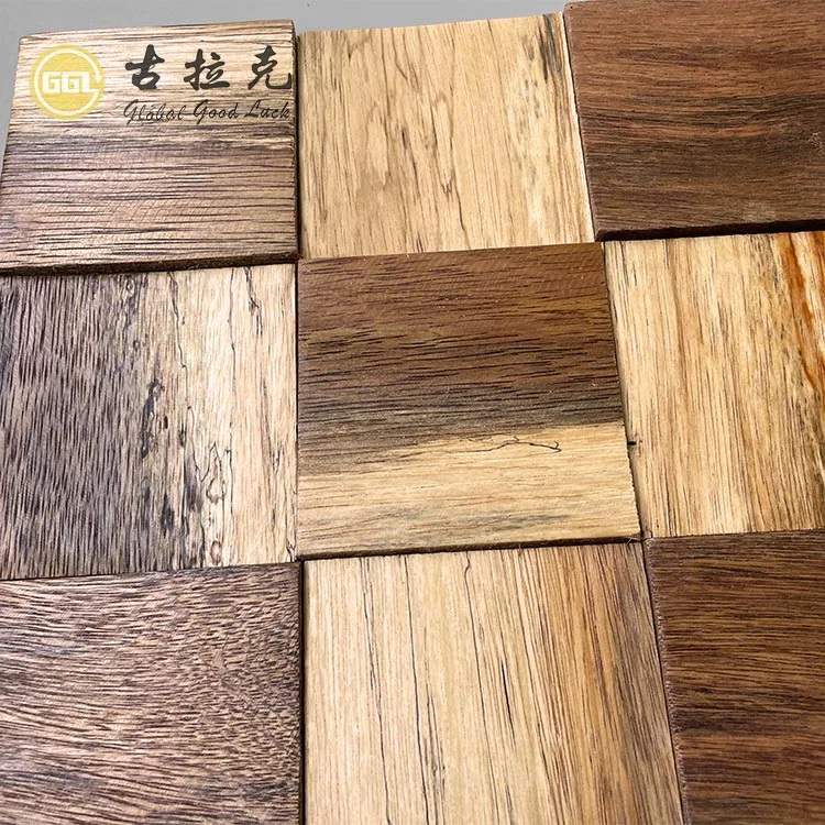 Square Nature Wood Wall Mosaic Decor Board Living Room Bedroom Background Wall Mosaic details