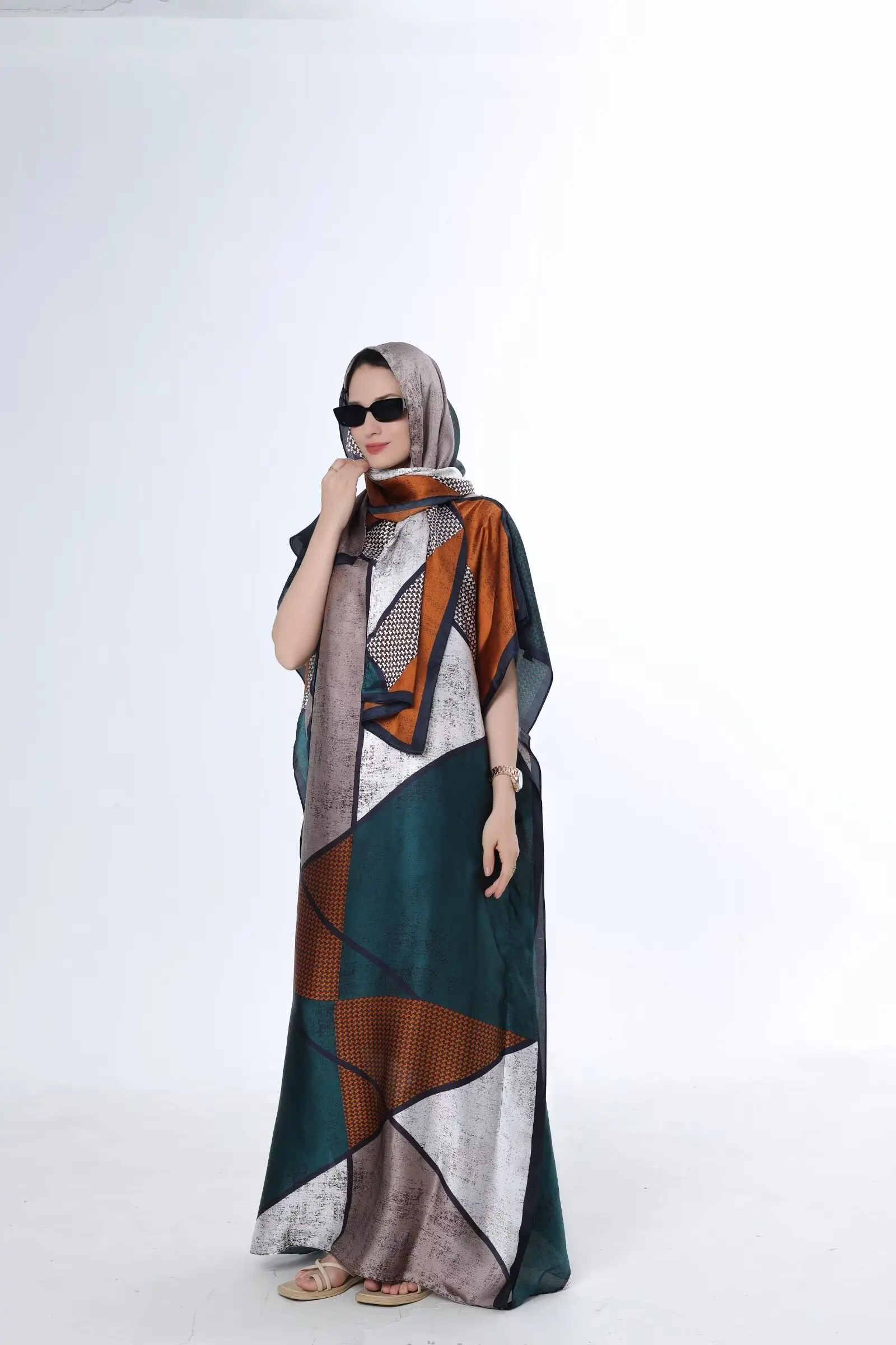 Shop Luxury Designer Silk Robes with Scarf for African Women Shop Luxury Designer Silk Robes with Scarf for African Women