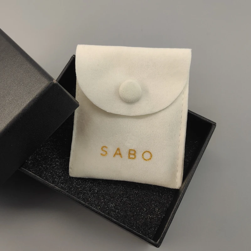 Luxury Velvet Pouch With Envelope Flap Custom Jewelry Packaging Bags For Jewelry Earring