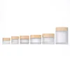 Matte/frosted jar with wood lid