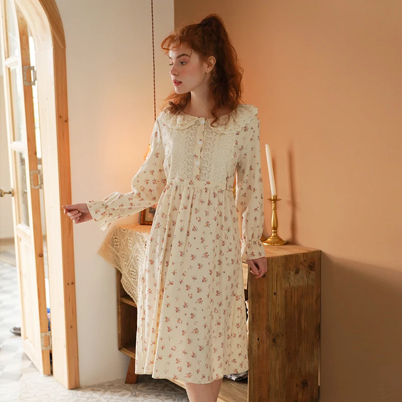 Girls Nightdress Floral Print Bed Night 
