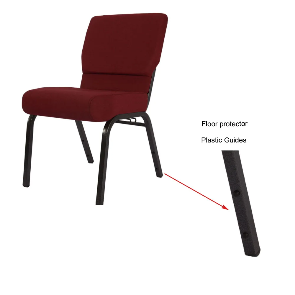 Modern Interlocking Padded Stackable Chair For Church Fabric Theater