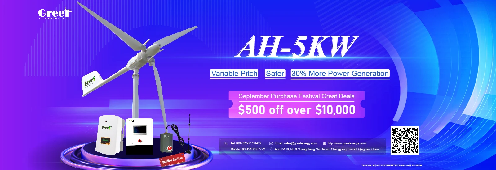 Wind Turbine Inverter Ongrid System 5kw Wind Turbine 10kw 20kw 30kw