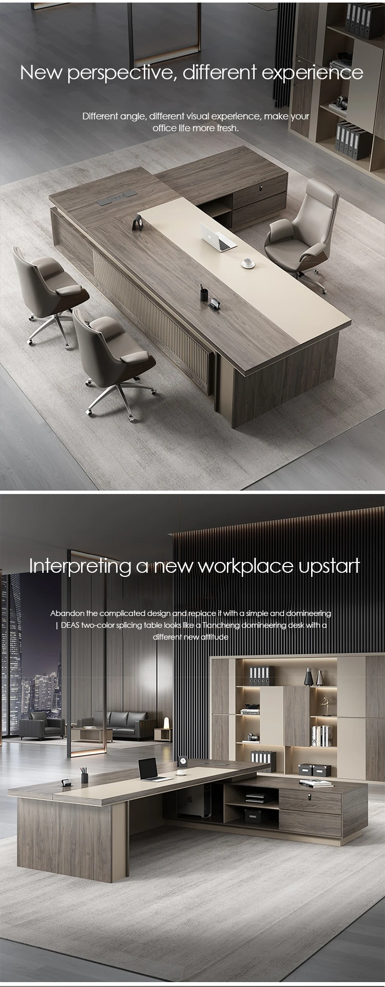High End Luxury L Shape Ceo Boss Table MDF Wooden Executive Large Office Table Office Furniture Desk Table Office Desk Modern