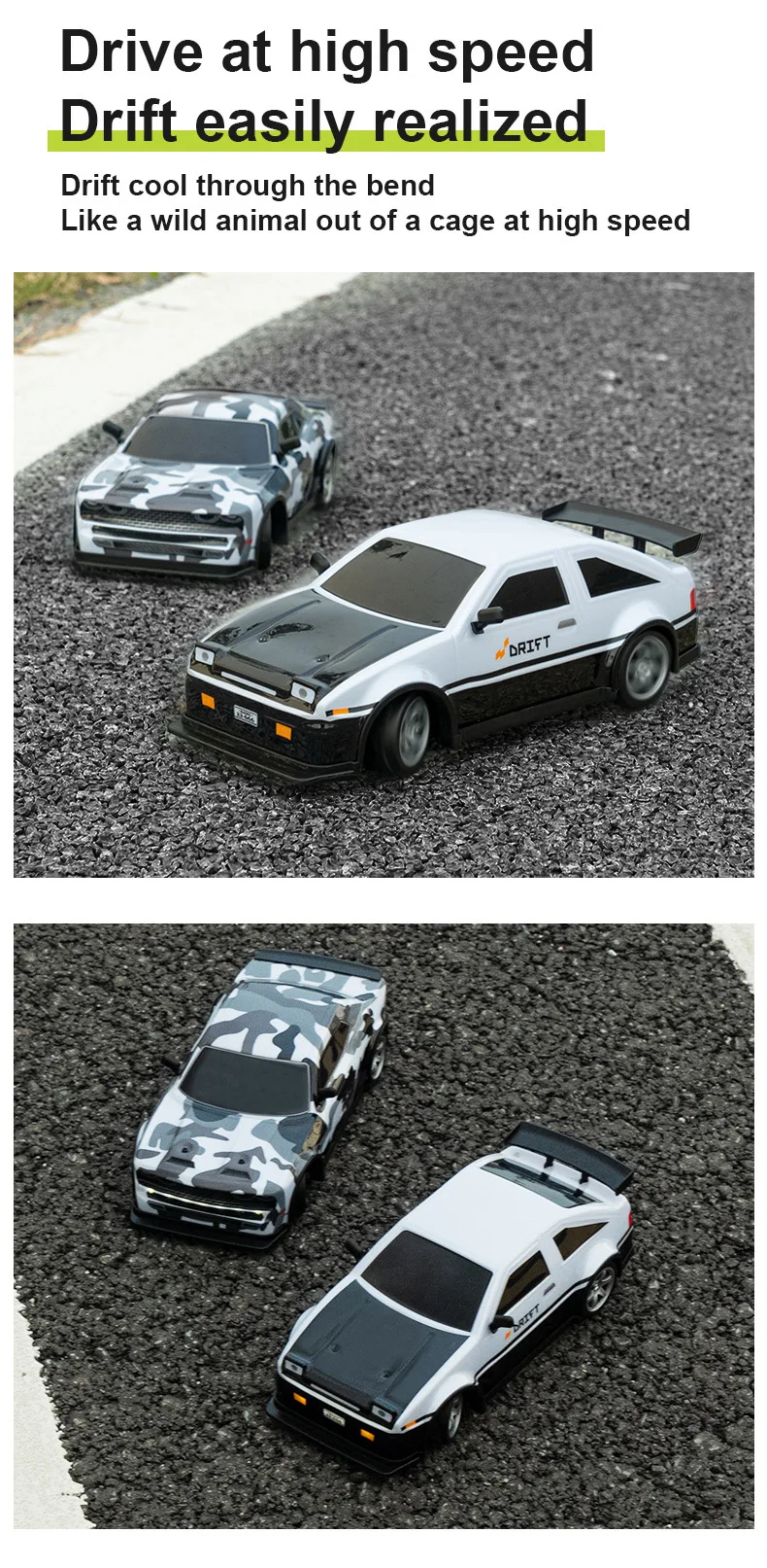 HOSHI Ae86 1:16 RC Car 2.4G High-speed Drift Car With Led Lights S921 S922 S923 S924 4WD Remote Control Vehicle for Kids Gifts
