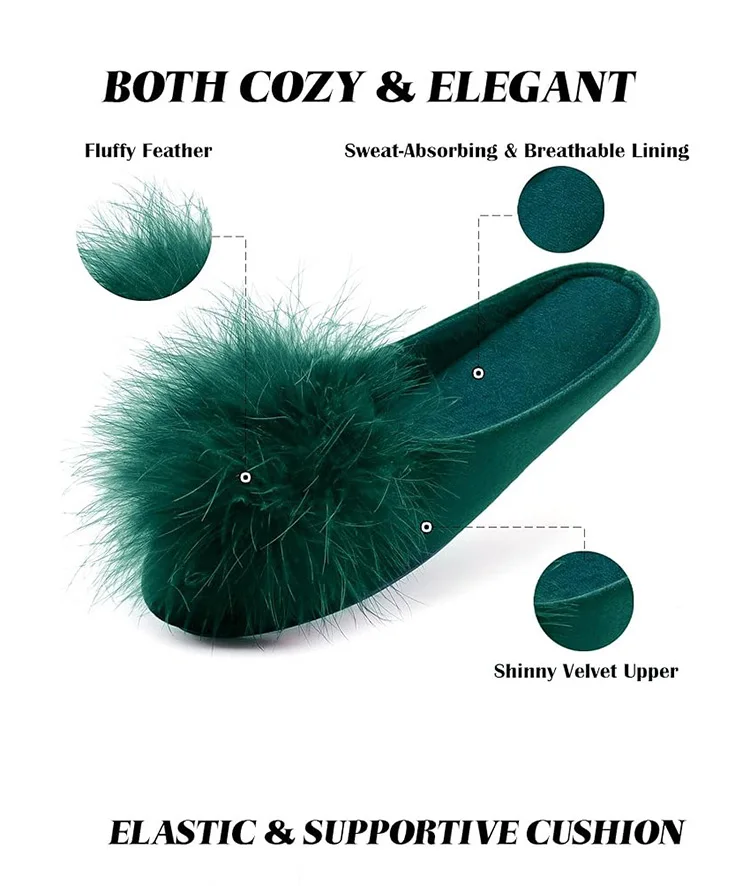 Women's Comfortable Fancy Ballerina Slippers Cozy Velvet Memory Foam