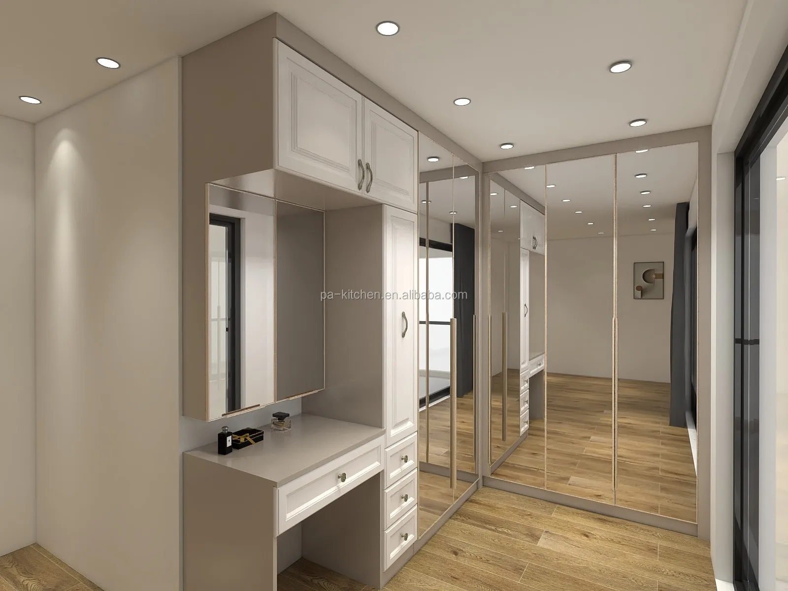 Pa Diy Glass Mirror Dressing Modern Design Bedroom Wardrobe Buy