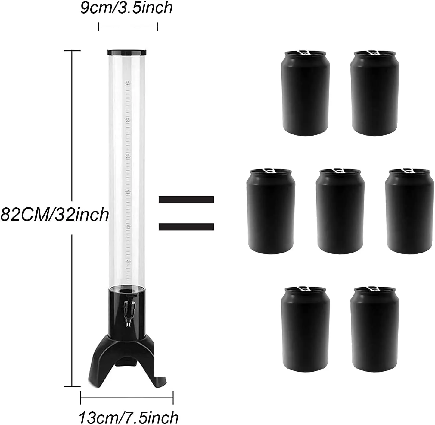 Beer Tower Dispenser Clear Liquor Tower Dispenser With Removable Ice