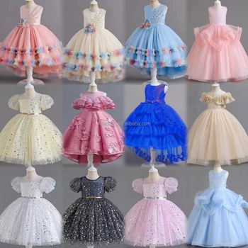 Children's girls wedding gown dress princess evening party dress flower girl dress