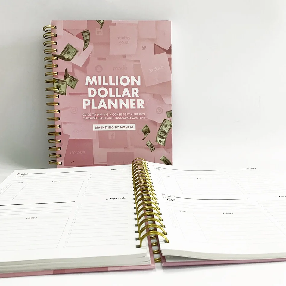 Double Loop Planificateur Budget Spiral A5 Cuadernos Journal Libreta Planner Custom Printing Luxury