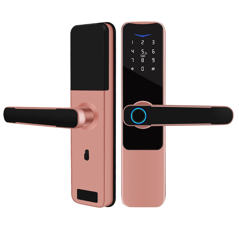 Hurtowa cena – zamek apartamentowy z odciskiem palca, hasłem, aplikacją Tuya, elektroniczny smart zamek drzwiowy bez klucza
