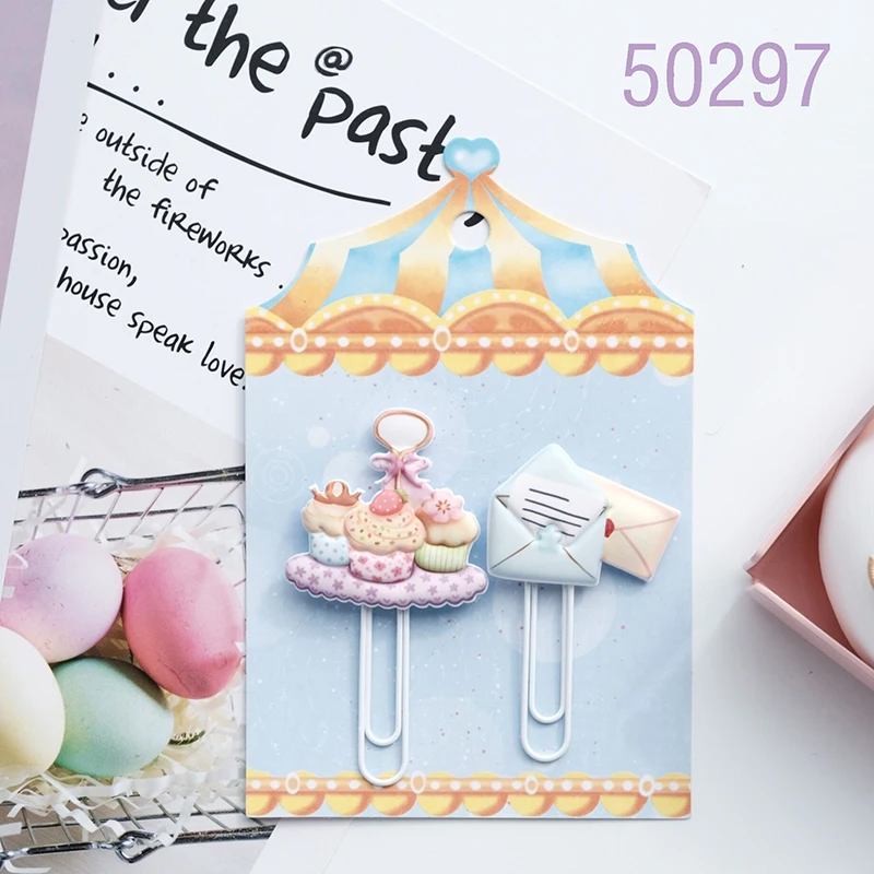 Nekoni Kawaii Stationery PVC Bookmark Reading Presents Paper Clips Fashion Paperclip for Office Stationery