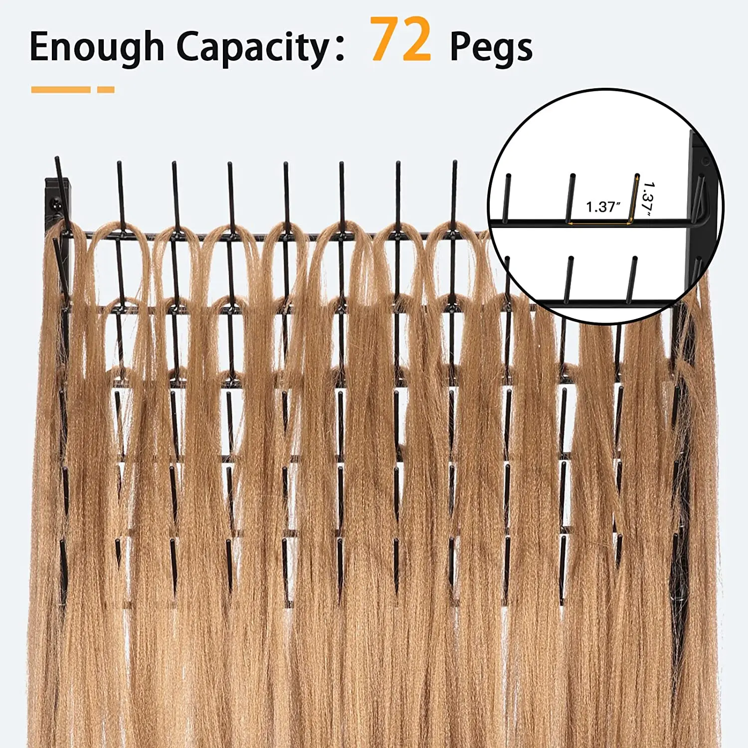 Metal Storage Hair Display Racks Portable Braiding Hair Rack Stand For