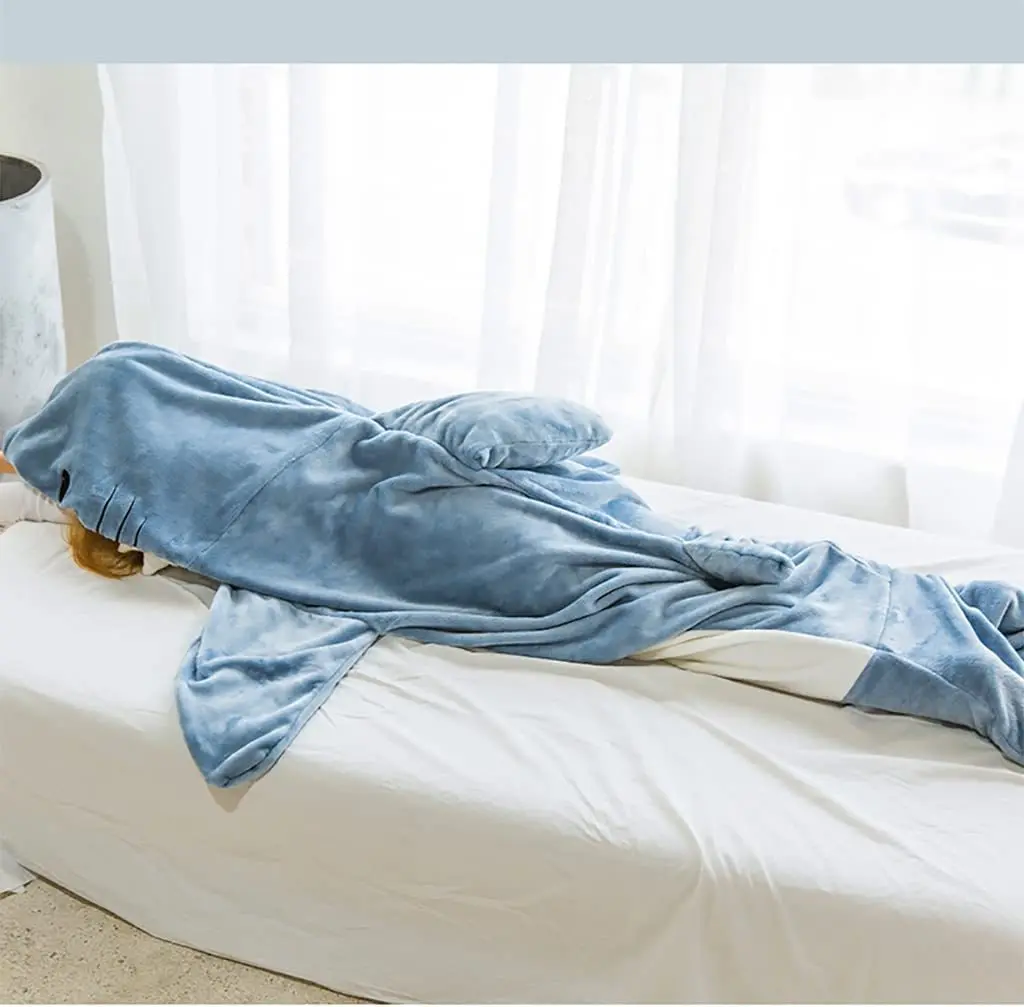 Pink Shark Blanket Adult Cute Hoodie Shark Onesie Wearable