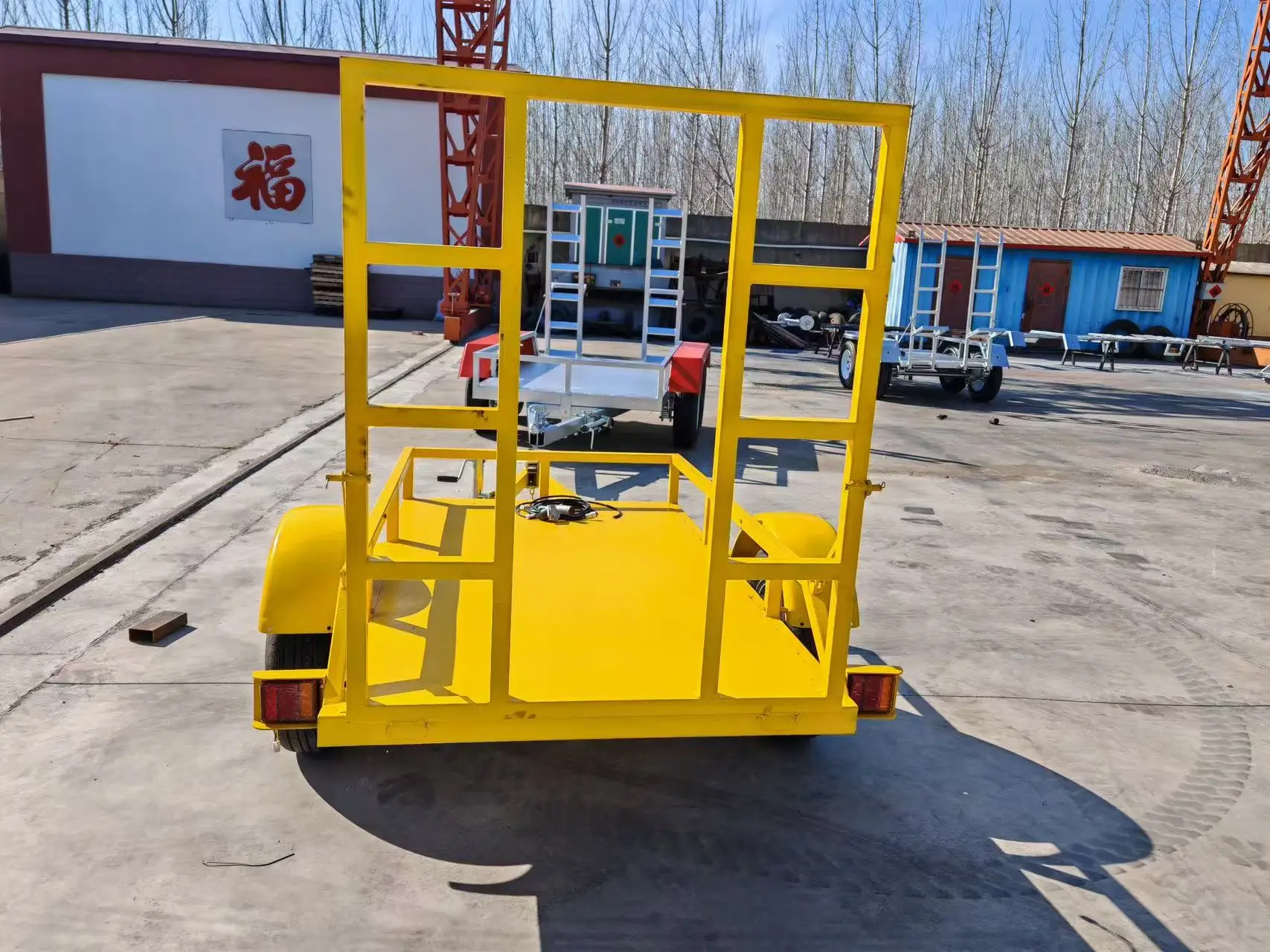 Promotional Customization of 2-Ton 3-Ton 4-Ton Small Excavator Trailer Common Towing Rod Flat Plate Industrial Trailer Equipment