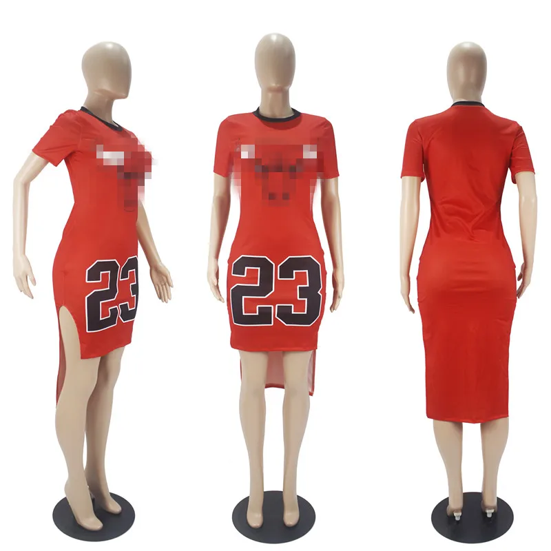 Wholesale New Style Dress With Slit Fashion Summer Sports Mini