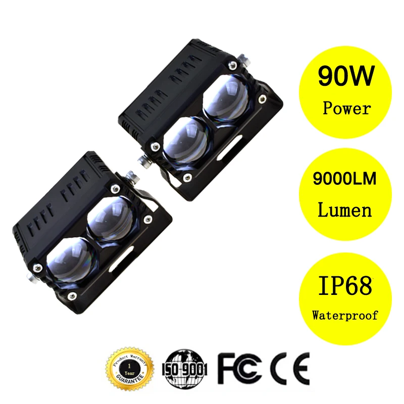 Senlo X2 Plus Dual Color Motorcycle Lighting Systems LED Truck Bike Motorcycle Mini Driving Light for Motorcycle Accessories