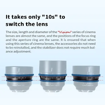 7Artisans 35mm T1.05 Manual Focus Large Aperture Vision Cine Lens for E/R/L/FX/M43 Compatible with Sony E-Mount Camera detail image