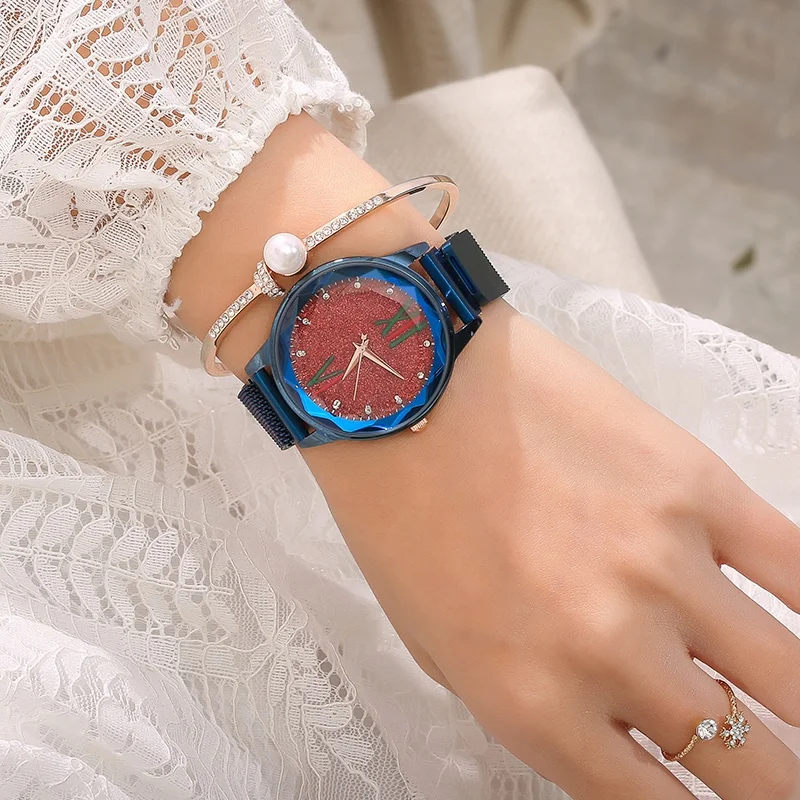 Clock Starry Sky Watch With Magnetic Strap Luxury Not Fade