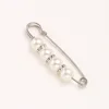 5.5CM Argent Aiguille Blanc Perle