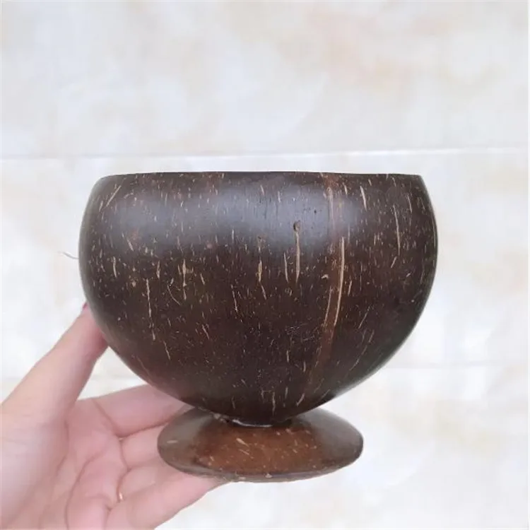 Fancy Handicraft Customized Coconut Shell Ice Cream Cup Natural Coconut Planting Cup