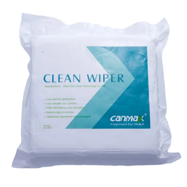 Canmax Direct Factory Price 100% Polyester Double Knit Lint Free Industrial Clean Room Wipers for Cleaning PCB,LCD,SMT