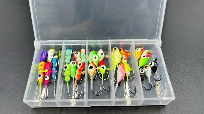Confezione da 10 maschere da pesca su ghiaccio al tungsteno da 4 mm