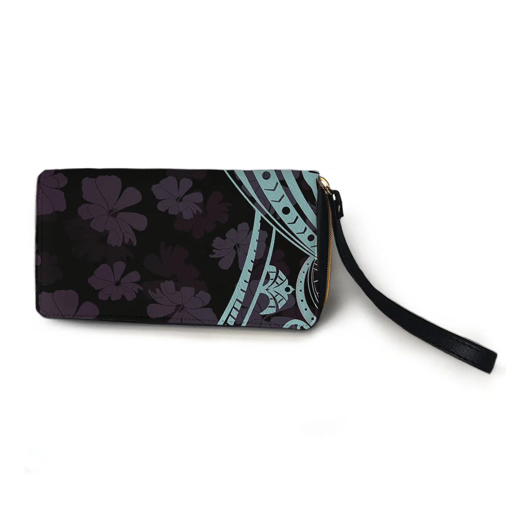 Wallet for Women Samoa Custom Personalised Tattoo Design Fiji Polynesian Style Card Holder Phone Purse Clutch With Wristlet