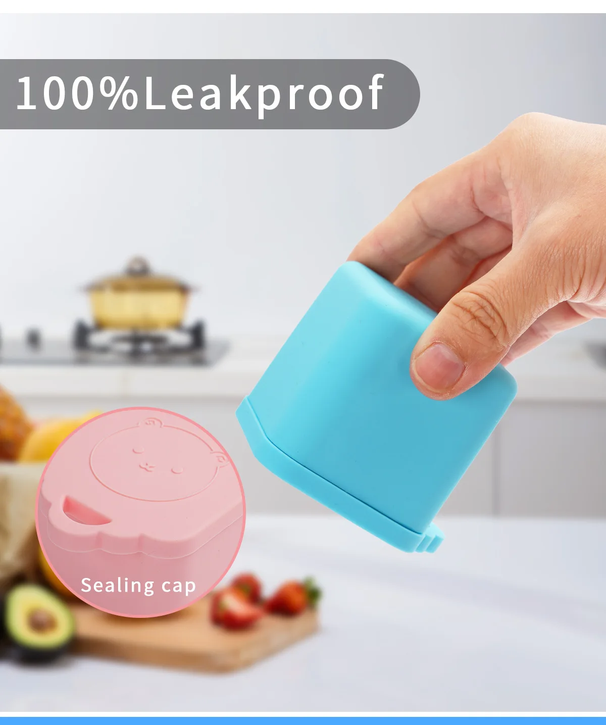 4.5oz Silicone Lunch Box Divider with Leak-Proof Lid for Salad Tomato Sauce Seasoning Dipping Sauce Containers details