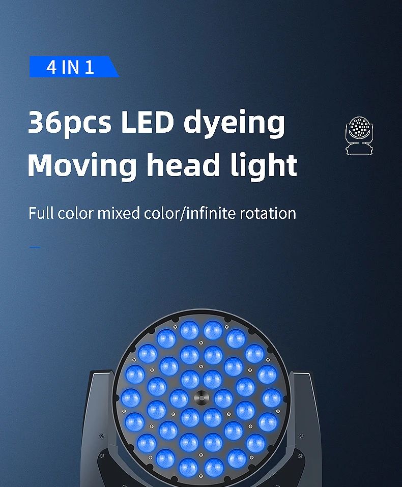 SHTX MAC Aura 36x10w RGBW 4in1 LED Wash Zoom Moving Head Light