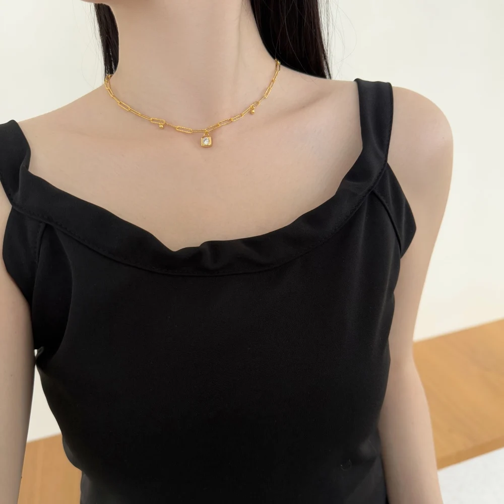 KAKODIY trendy design 925 Sterling Silver rhodium 18K gold plated chain 5A zirconia pendant necklace daily wear detail 6