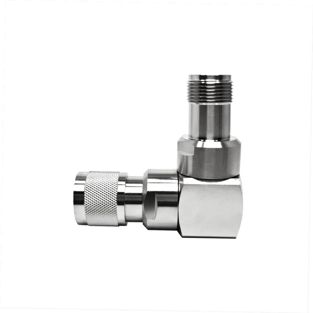 RF Adapter 50 Ohm HN Male Pin High Voltage Right Angle 90 Degree to HN Female Jack Elbow Connector