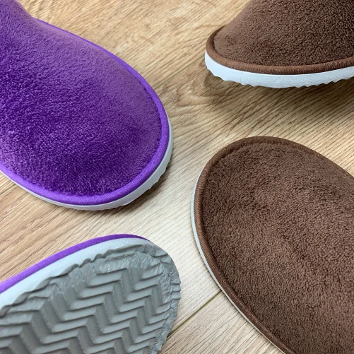 Good Quality New Style Product Customization Non-slip Cozy Soft Airline Slipper Disposable Luxury Hotel slippers supplier