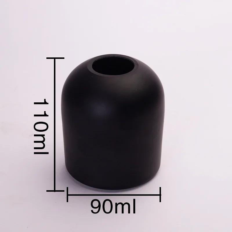 Luxury Matte Black 150ml Diffuser Glass Reed Essential Oil Bottles Empty Round Aroma Bottle With Screen Printing