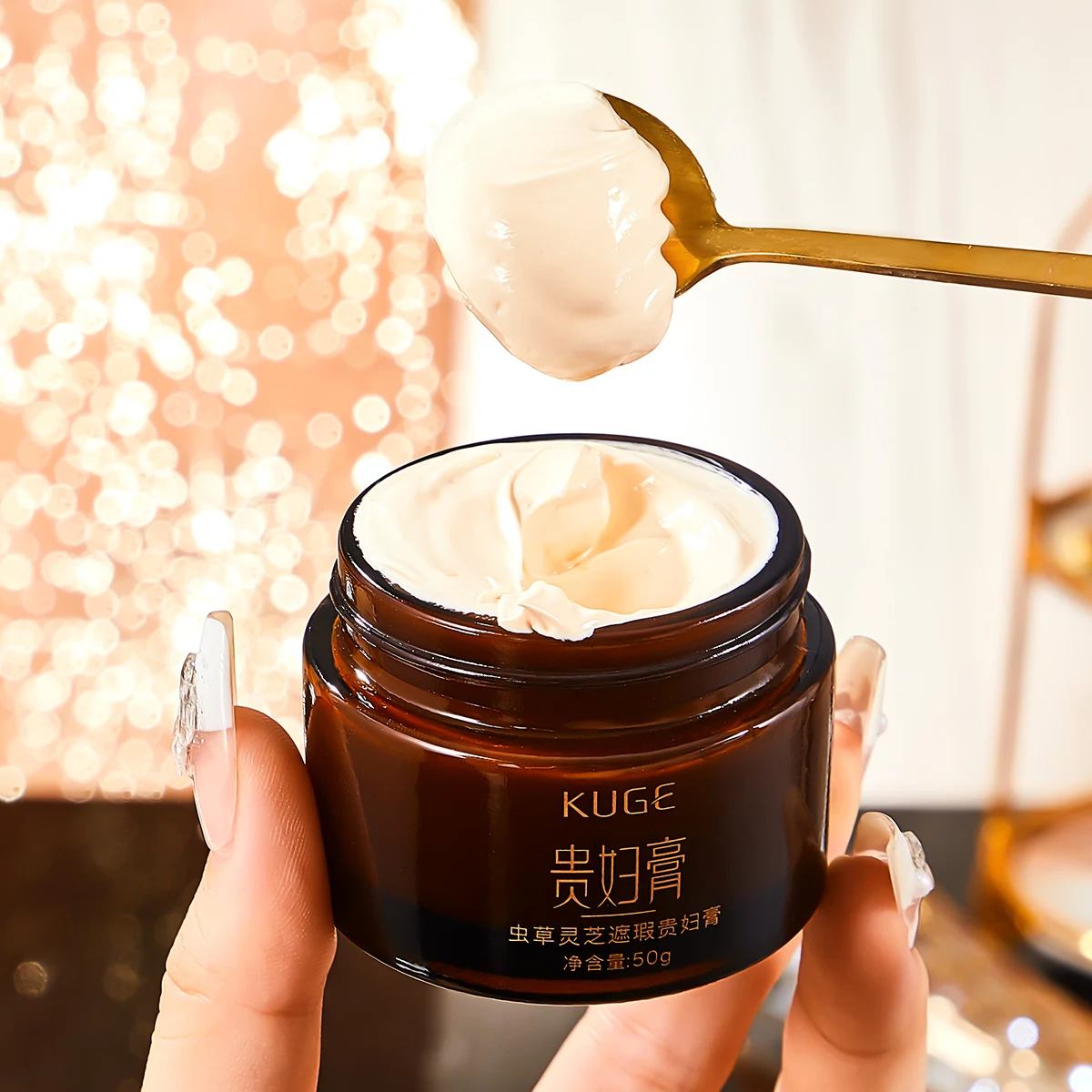 Source Factory KUGE Cordyceps Glossy Ganoderma Concealer Face Cream Lady Face Cream Whitening  Face Cream for Covering Spots