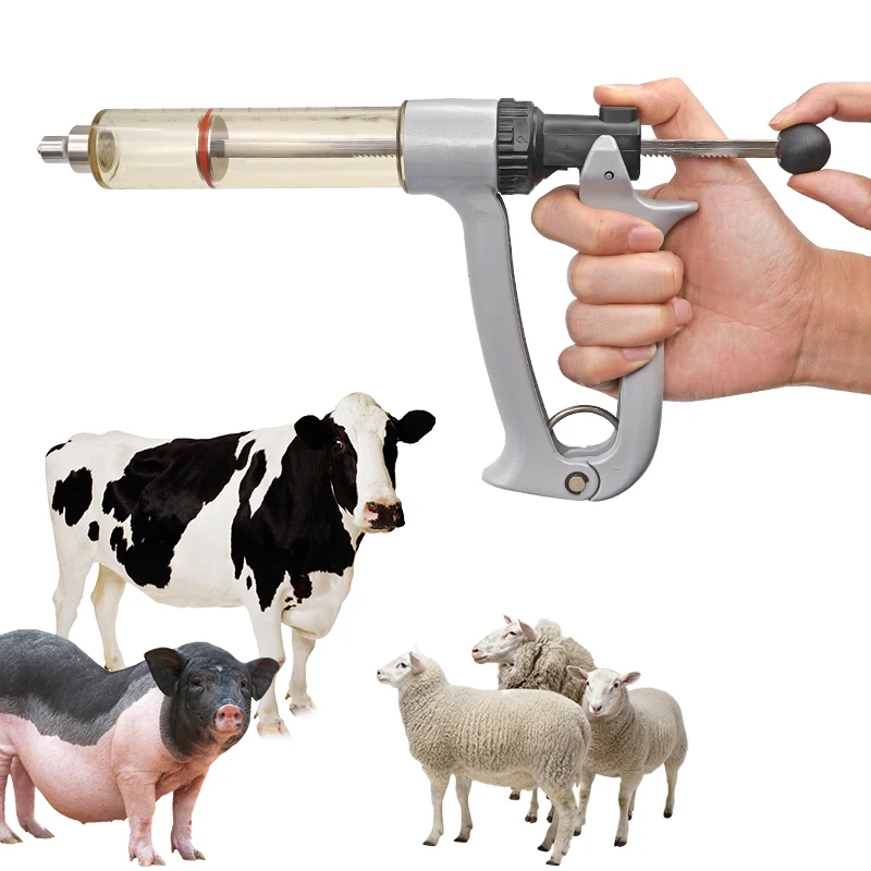 25ml 50ml Semi Automatic Continuous Vaccine Injection Syringe Reusable Veterinary Livestock Animal Injector