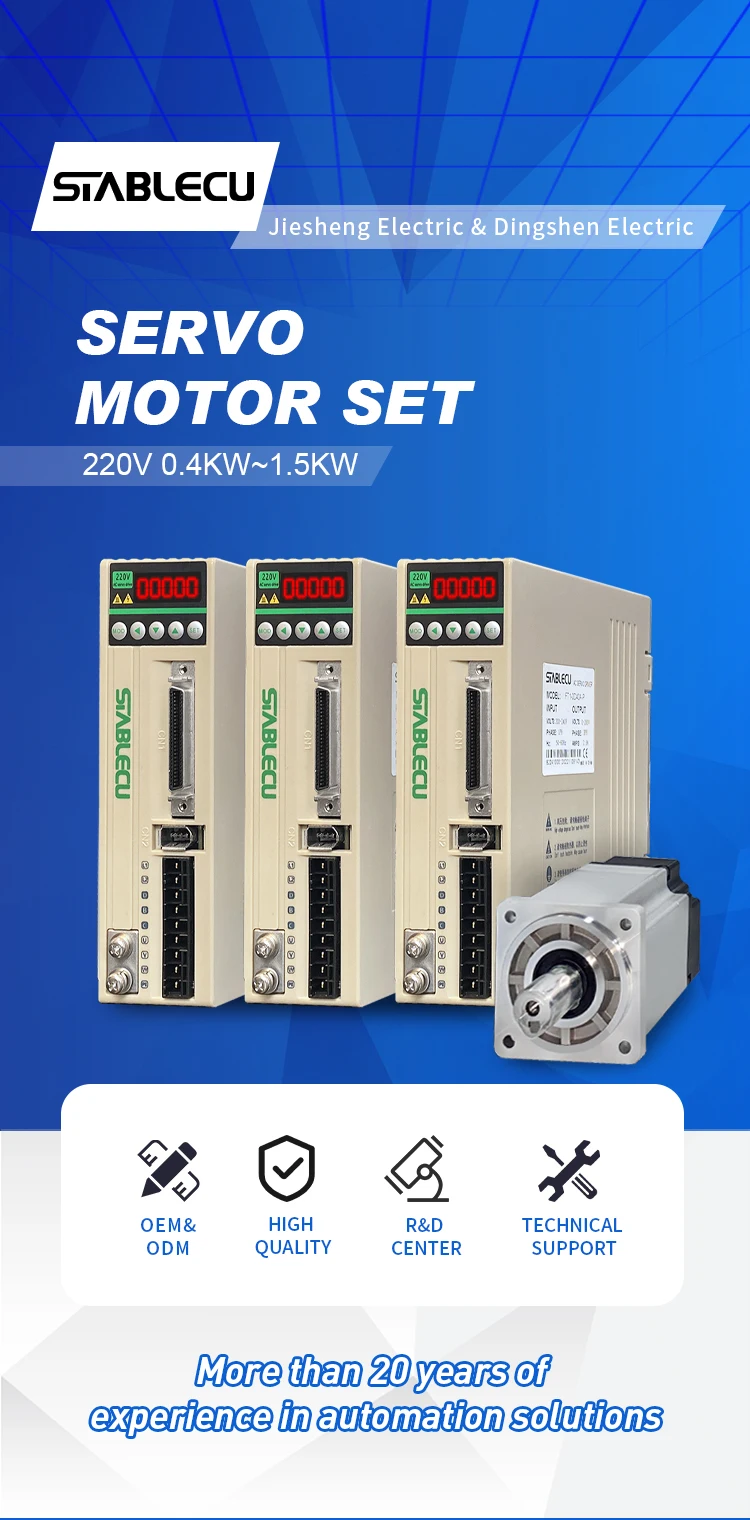 Industry use 400w 750W 220v three phase AC Servo driver servo motor RS485 servo motor and drive 60mm flange 3000rpm 1.27N.m details