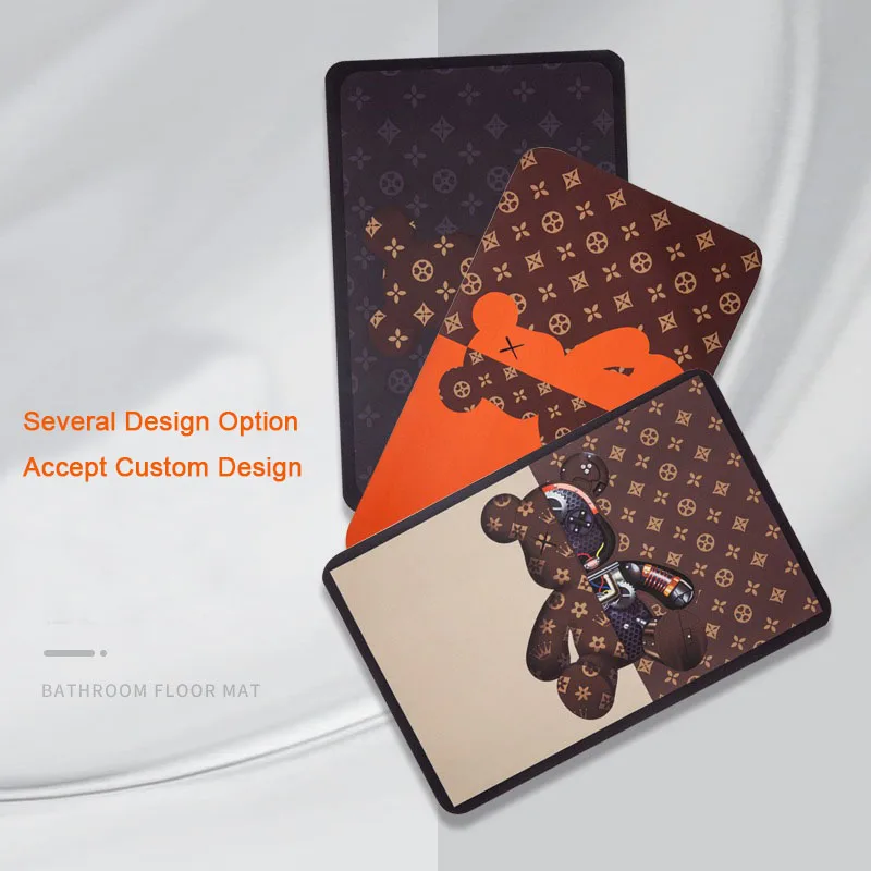 New Hot Sale Rubber Backed Bath Mats Non Slip Waterproof Funny Diatom