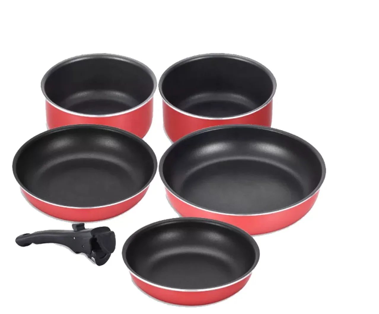 New Design Space Saving Aluminum Granite Nonstick Cookware Set With